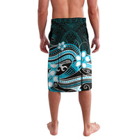Blue Black Aloha Hawaii Lavalava Polynesian Shark Tattoo Plumeria