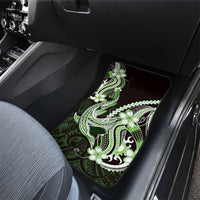 Green Black Aloha Hawaii Car Mats Polynesian Shark Tattoo Plumeria