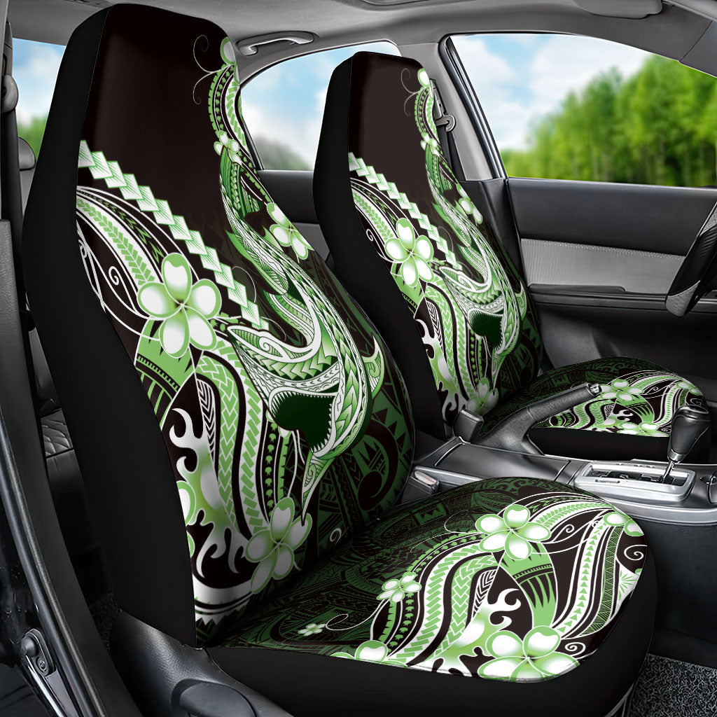 Green Black Aloha Hawaii Car Seat Cover Polynesian Shark Tattoo Plumeria LT14 - Polynesian Pride