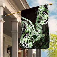 Green Black Aloha Hawaii Garden Flag Polynesian Shark Tattoo Plumeria