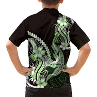 Green Black Aloha Hawaii Hawaiian Shirt Polynesian Shark Tattoo Plumeria