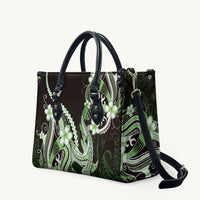 Green Black Aloha Hawaii Leather Bag Polynesian Shark Tattoo Plumeria