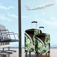 Green Black Aloha Hawaii Luggage Cover Polynesian Shark Tattoo Plumeria