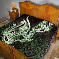 Green Black Aloha Hawaii Quilt Polynesian Shark Tattoo Plumeria