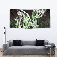 Green Black Aloha Hawaii Tapestry Polynesian Shark Tattoo Plumeria