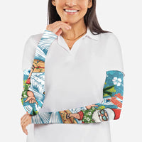Hawaii Summer Christmas Arm Sleeves Surfing Santa Shaka Catch The Wave