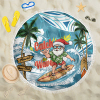 Hawaii Summer Christmas Beach Blanket Surfing Santa Shaka Catch The Wave