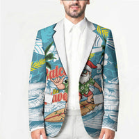 Hawaii Summer Christmas Blazer Surfing Santa Shaka Catch The Wave
