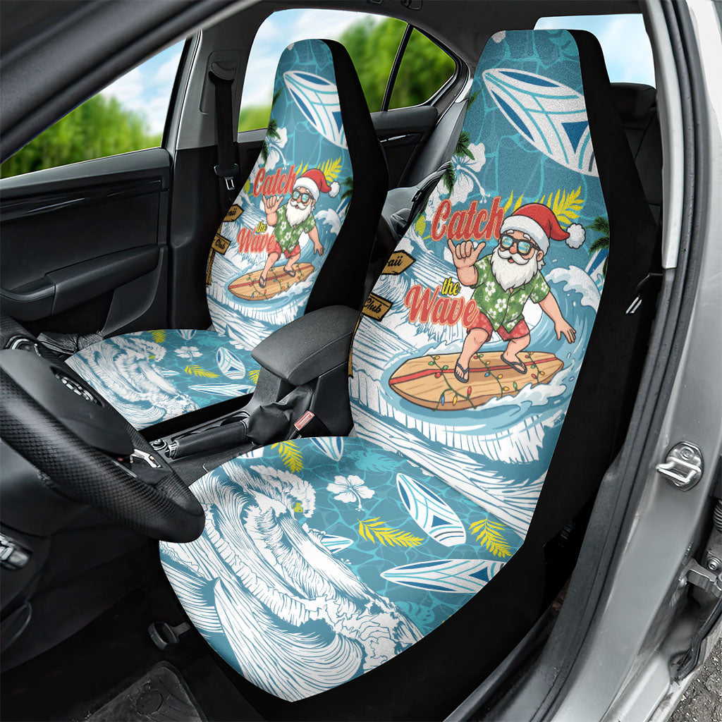 Hawaii Summer Christmas Car Seat Cover Surfing Santa Shaka Catch The Wave