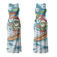 Hawaii Summer Christmas Couples Matching Tank Maxi Dress and Hawaiian Shirt Surfing Santa Shaka Catch The Wave LT14 - Polynesian Pride