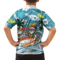 Hawaii Summer Christmas Hawaiian Shirt Surfing Santa Shaka Catch The Wave