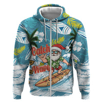 Hawaii Summer Christmas Hoodie Surfing Santa Shaka Catch The Wave