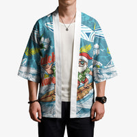 Hawaii Summer Christmas Kimono Surfing Santa Shaka Catch The Wave