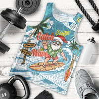 Hawaii Summer Christmas Men Tank Top Surfing Santa Shaka Catch The Wave