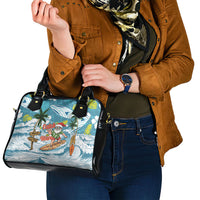 Hawaii Summer Christmas Shoulder Handbag Surfing Santa Shaka Catch The Wave