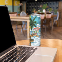 Hawaii Summer Christmas Skinny Tumbler Surfing Santa Shaka Catch The Wave