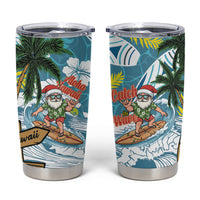 Hawaii Summer Christmas Tumbler Cup Surfing Santa Shaka Catch The Wave