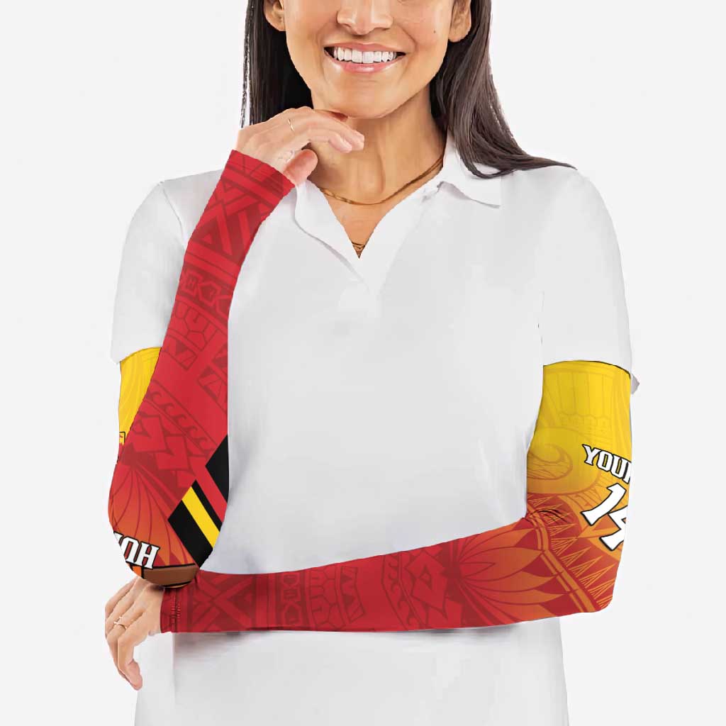 Papua New Guinea Rugby Custom Arm Sleeves Go PNG Hunters Polynesian Pattern - Polynesian Pride