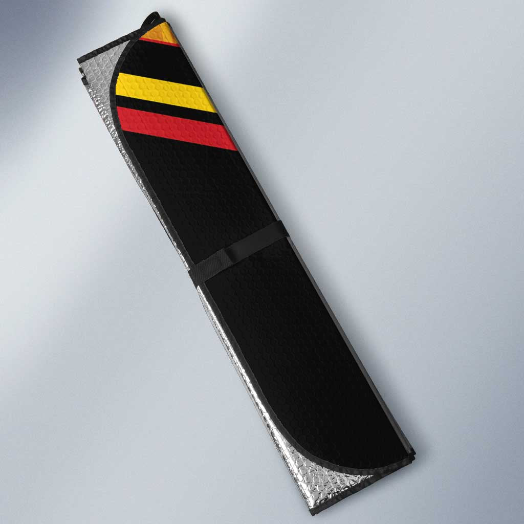 Papua New Guinea Rugby Custom Auto Sun Shade Go PNG Hunters Polynesian Pattern - Polynesian Pride