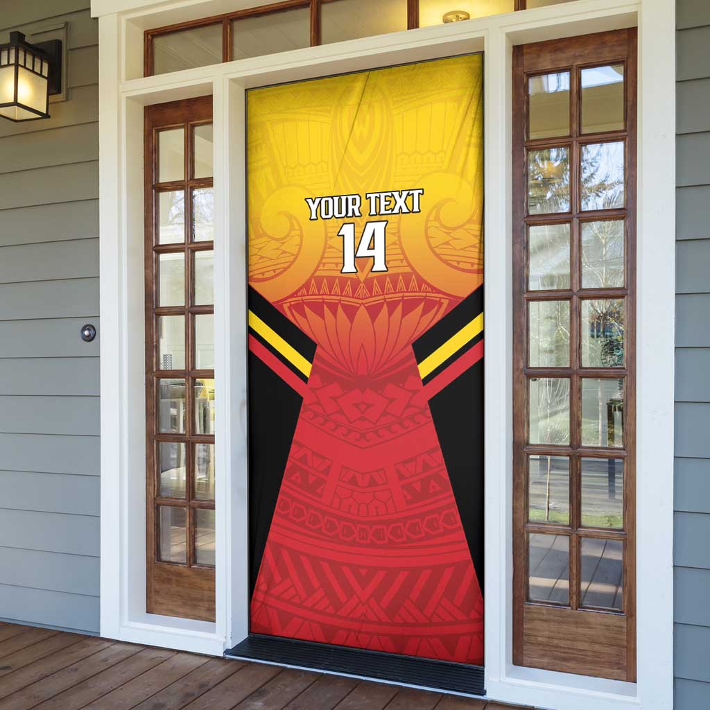 Papua New Guinea Rugby Custom Door Cover Go PNG Hunters Polynesian Pattern LT14 - Polynesian Pride