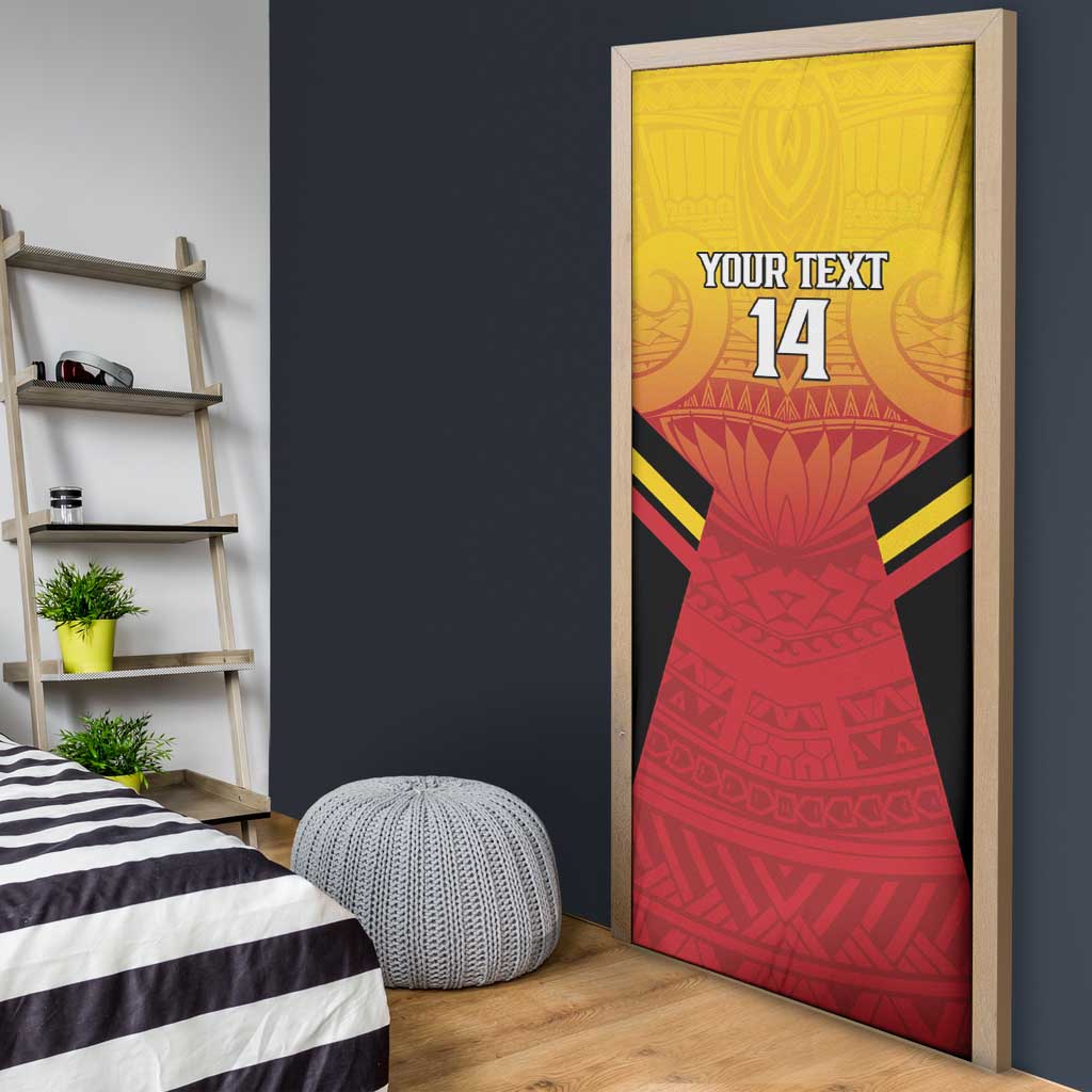 Papua New Guinea Rugby Custom Door Cover Go PNG Hunters Polynesian Pattern LT14 - Polynesian Pride