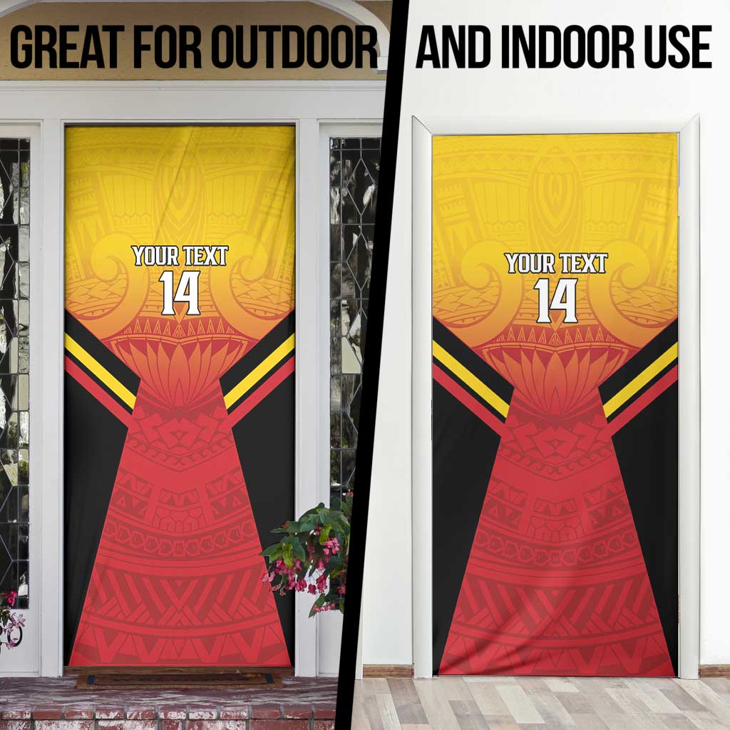 Papua New Guinea Rugby Custom Door Cover Go PNG Hunters Polynesian Pattern LT14 - Polynesian Pride