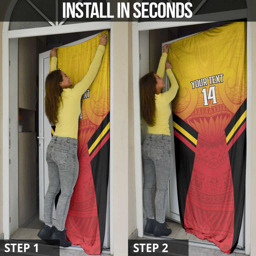 Papua New Guinea Rugby Custom Door Cover Go PNG Hunters Polynesian Pattern LT14 - Polynesian Pride