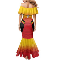 Papua New Guinea Rugby Custom Family Matching Mermaid Dress and Hawaiian Shirt Go PNG Hunters Polynesian Pattern LT14 - Polynesian Pride