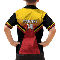 Papua New Guinea Rugby Custom Family Matching Off Shoulder Short Dress and Hawaiian Shirt Go PNG Hunters Polynesian Pattern LT14 - Polynesian Pride