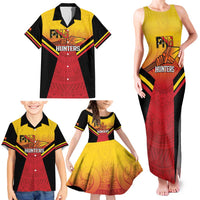 Papua New Guinea Rugby Custom Family Matching Tank Maxi Dress and Hawaiian Shirt Go PNG Hunters Polynesian Pattern LT14 - Polynesian Pride