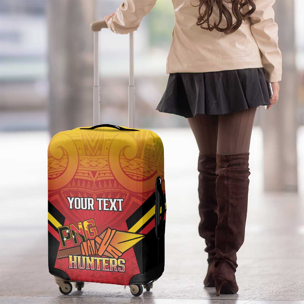 Papua New Guinea Rugby Custom Luggage Cover Go PNG Hunters Polynesian Pattern - Polynesian Pride