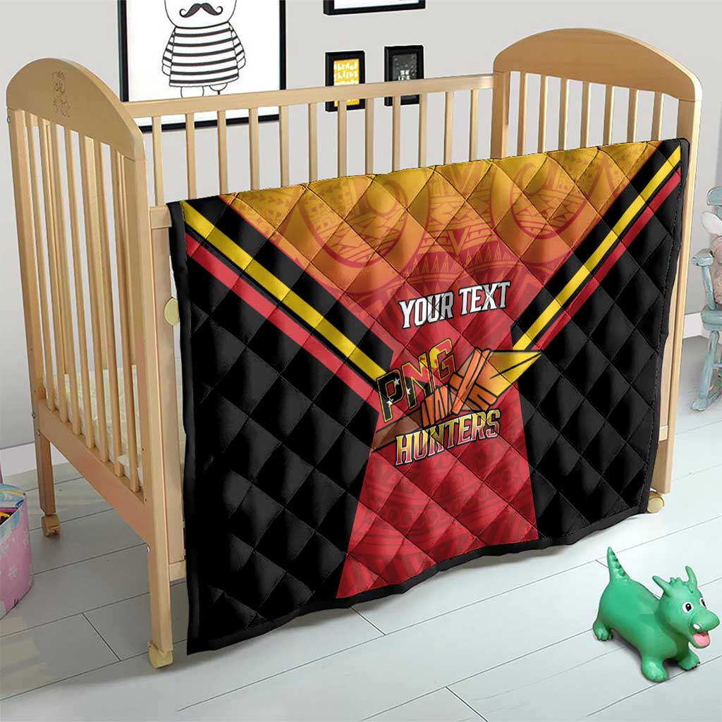 Papua New Guinea Rugby Custom Quilt Go PNG Hunters Polynesian Pattern - Polynesian Pride