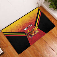 Papua New Guinea Rugby Custom Rubber Doormat Go PNG Hunters Polynesian Pattern - Polynesian Pride