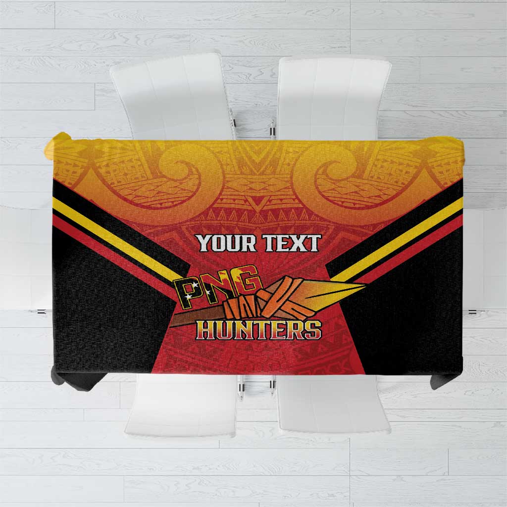 Papua New Guinea Rugby Custom Tablecloth Go PNG Hunters Polynesian Pattern - Polynesian Pride