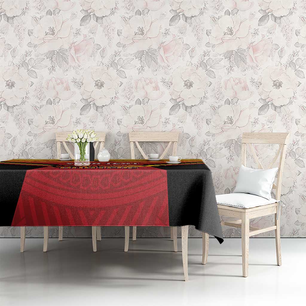 Papua New Guinea Rugby Custom Tablecloth Go PNG Hunters Polynesian Pattern - Polynesian Pride