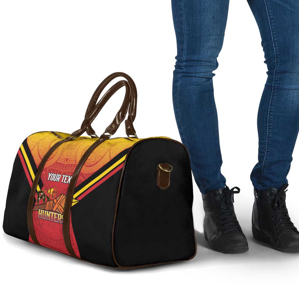 Papua New Guinea Rugby Custom Travel Bag Go PNG Hunters Polynesian Pattern - Polynesian Pride