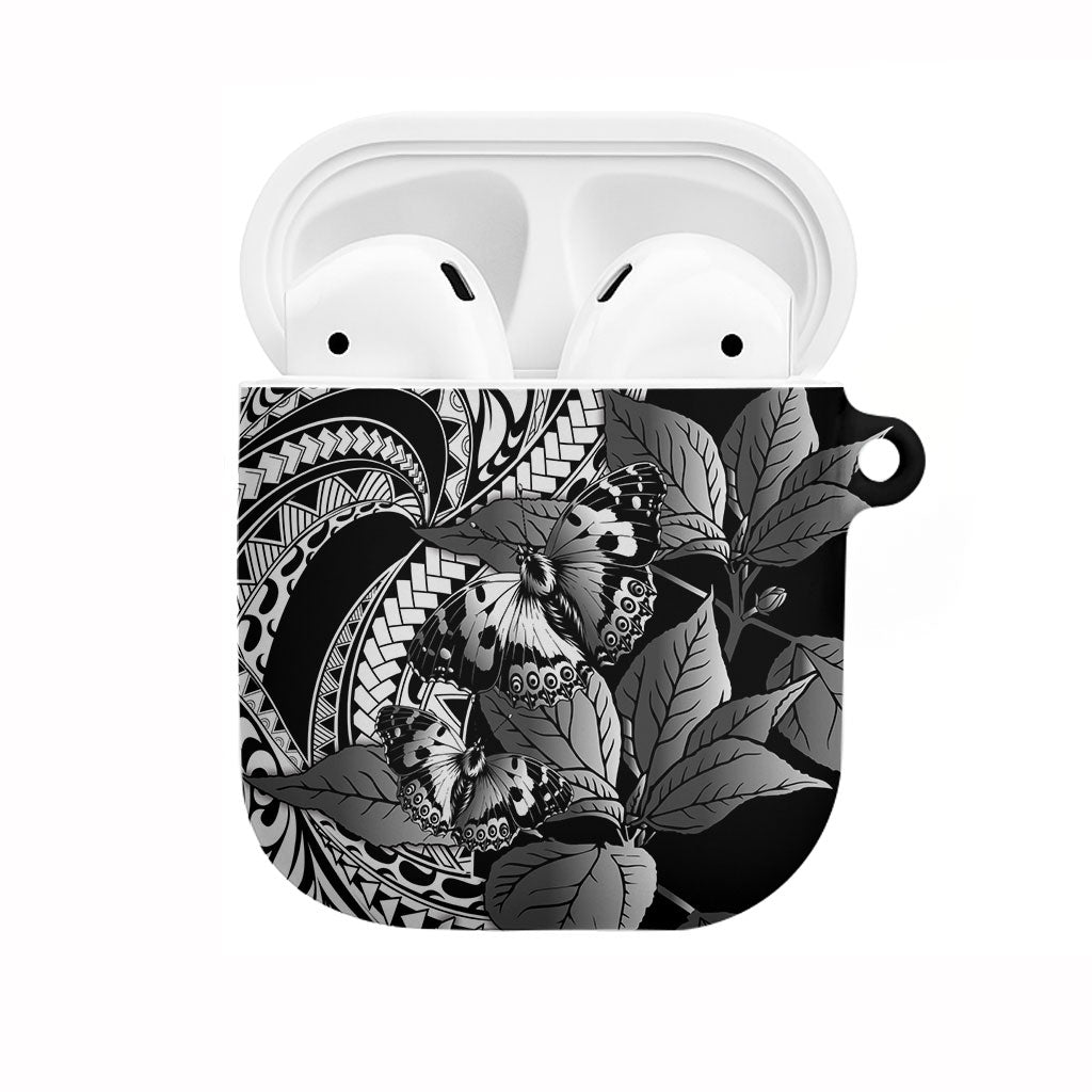 Kamehameha Butterfly Hawaii AirPods Case Hawaiian Pulelehua Mamaki Black Color LT14 Black - Polynesian Pride