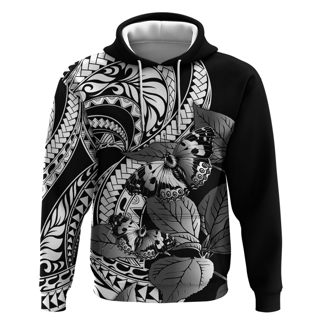 Kamehameha Butterfly Hawaii Hoodie Hawaiian Pulelehua Mamaki Black Color LT14 Pullover Hoodie Black - Polynesian Pride