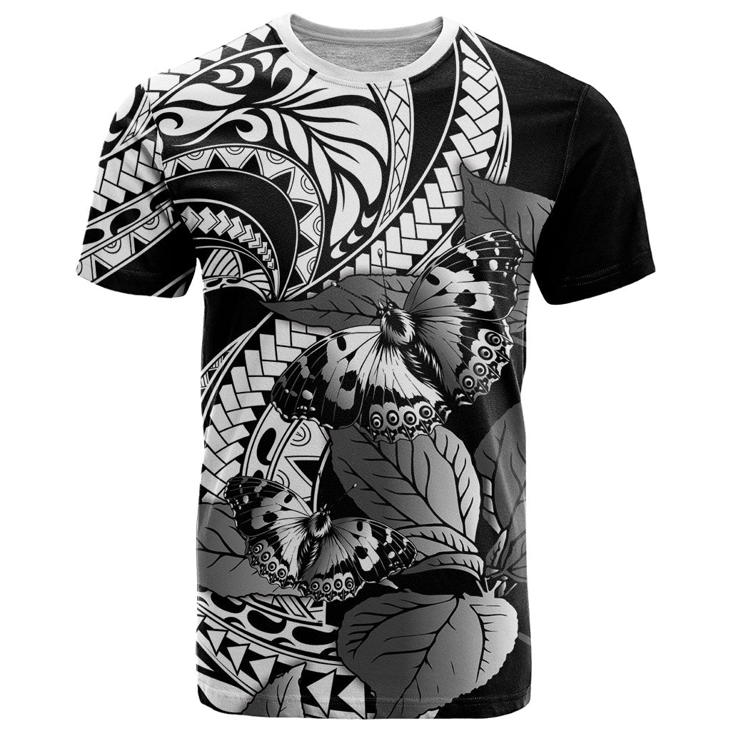 Kamehameha Butterfly Hawaii T Shirt Hawaiian Pulelehua Mamaki Black Color LT14 Black - Polynesian Pride