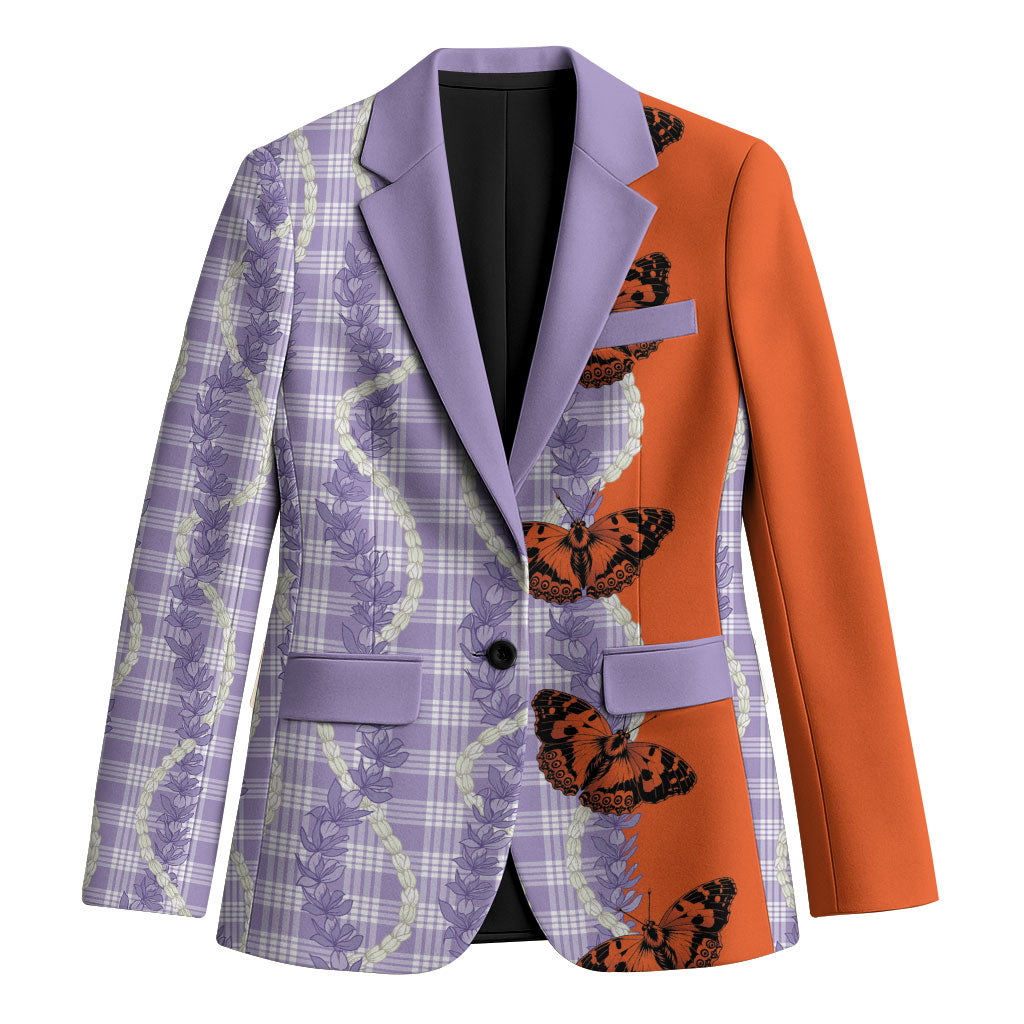 Kamehameha Butterfly Palaka Hawaii Blazer Pulelehua Honohono Pikake Lei LT14 Unisex Purple - Polynesian Pride