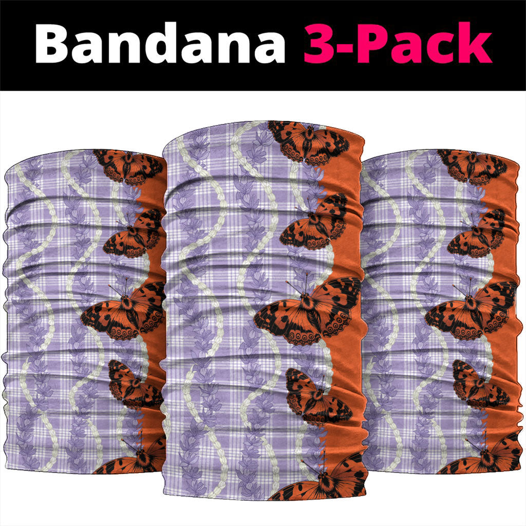 Kamehameha Butterfly Palaka Hawaii Neck Gaiter Pulelehua Honohono Pikake Lei LT14 package One Size: 25*50cm Purple - Polynesian Pride