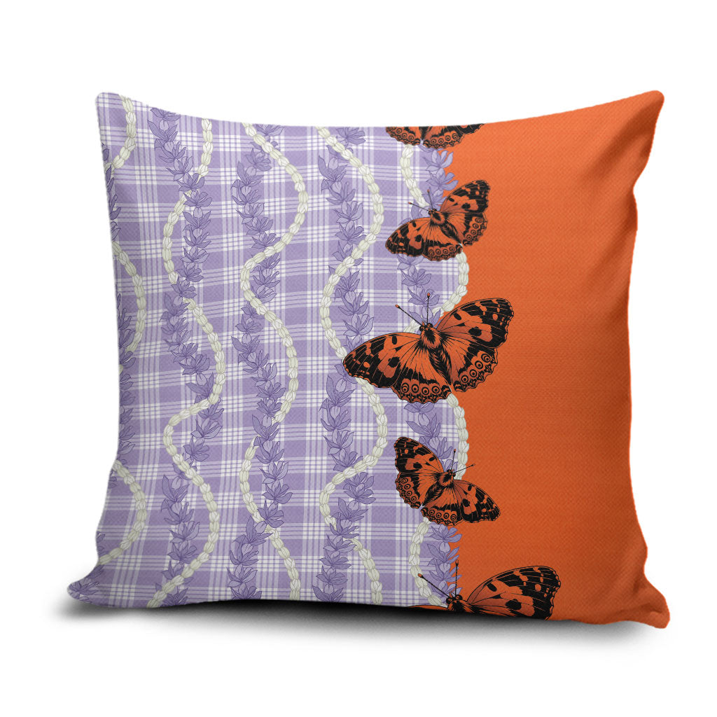 Kamehameha Butterfly Palaka Hawaii Pillow Cover Pulelehua Honohono Pikake Lei LT14 Purple - Polynesian Pride