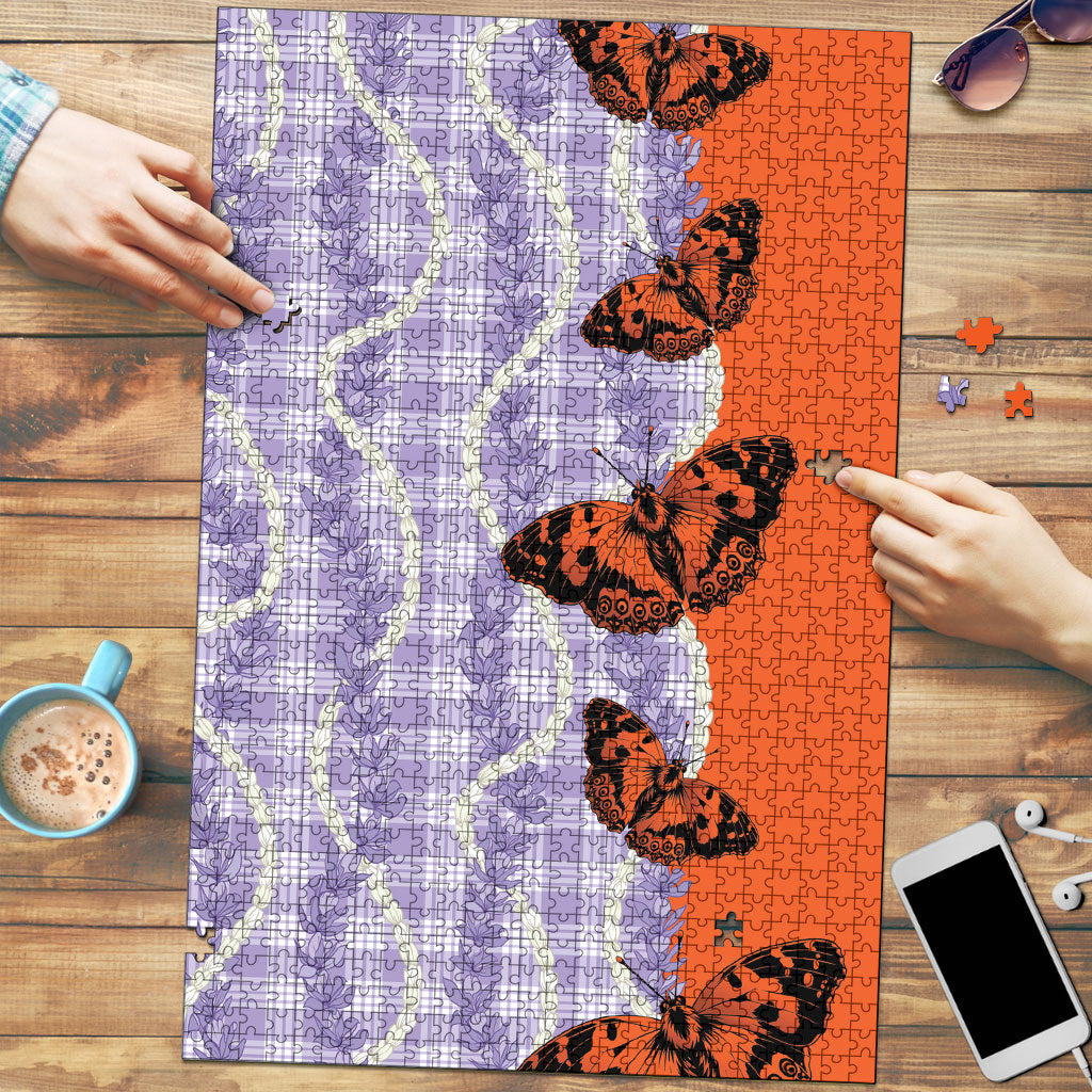 Kamehameha Butterfly Palaka Hawaii Puzzle Pulelehua Honohono Pikake Lei LT14 Purple - Polynesian Pride