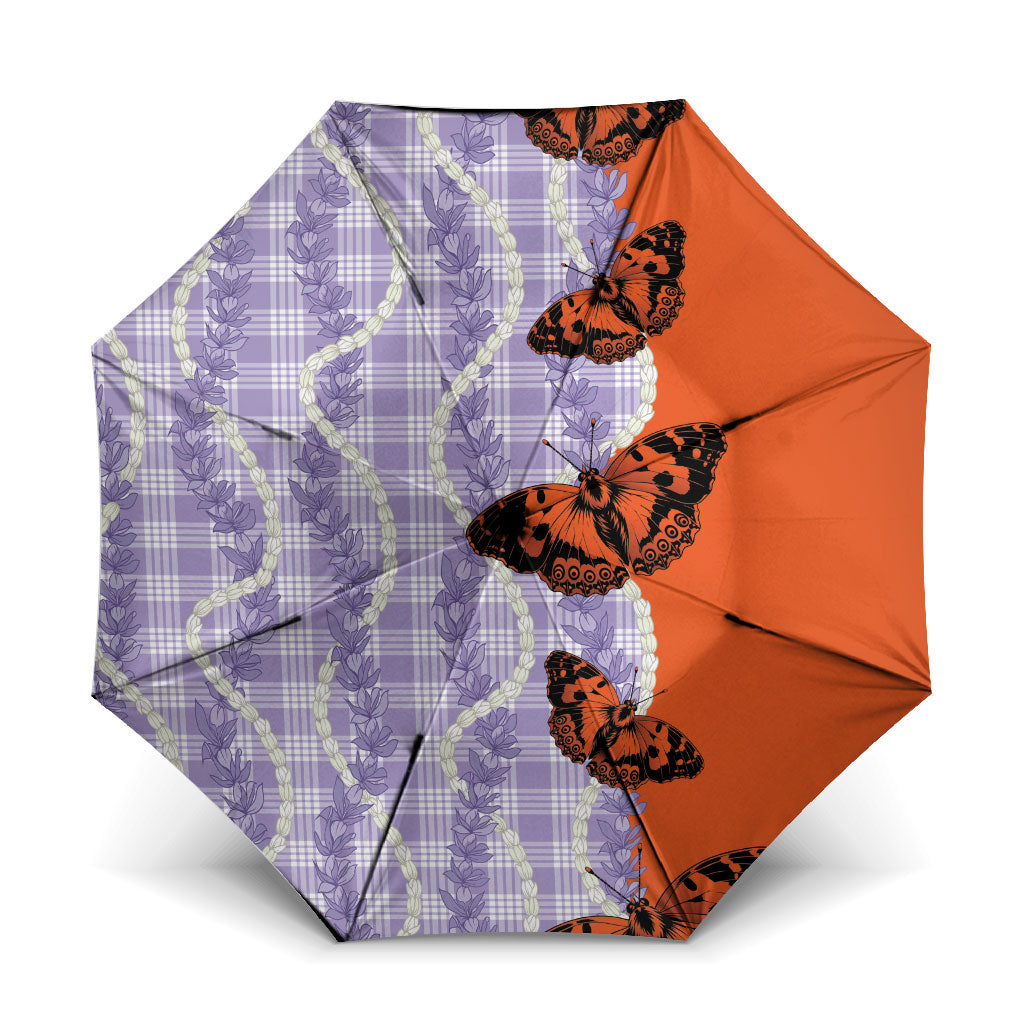 Kamehameha Butterfly Palaka Hawaii Umbrella Pulelehua Honohono Pikake Lei LT14 One Size Folded 11.42 inch Opened Diameter 37.4 inch Purple - Polynesian Pride