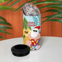 Aloha Hawaii Mele Kalikimaka 4 in 1 Can Cooler Tumbler Chilling Santa With Pineapple - Polynesian Pattern LT14 - Polynesian Pride