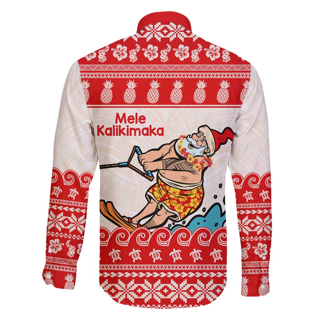 Mele Kalikimaka Hawaii Family Matching Puletasi and Hawaiian Shirt Water-skiing Santa Tropical Vibes LT14 - Polynesian Pride