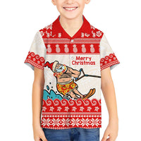 Mele Kalikimaka Hawaii Hawaiian Shirt Water-skiing Santa Tropical Vibes