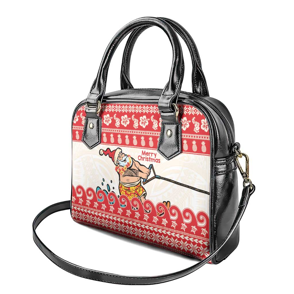 Mele Kalikimaka Hawaii Shoulder Handbag Water-skiing Santa Tropical Vibes