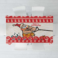 Mele Kalikimaka Hawaii Tablecloth Water-skiing Santa Tropical Vibes