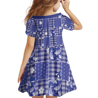 Blue Palaka Japanese Patterns Family Matching Off Shoulder Maxi Dress and Hawaiian Shirt Koi Fish Asanoha Sakura Patchwork Stylized - Polynesian Pride